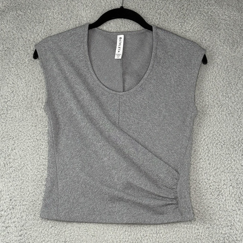 Athleta Bayview Powervita Tank Top Shirt Women's XS Athleisure Yoga Fitness Gray